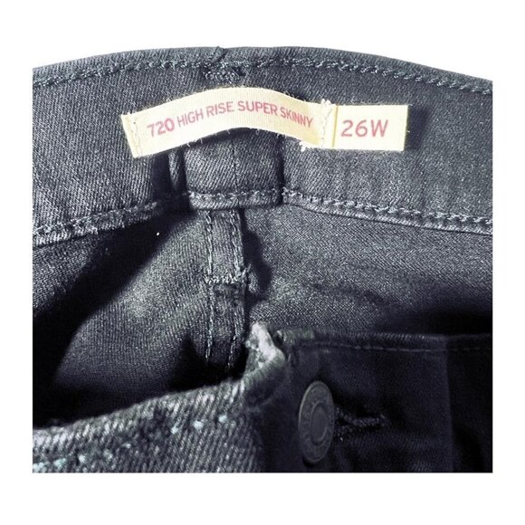 Levi's Womens Black High Rise 720 Super Skinny Jeans Plus Sz 26W New - Picture 6 of 9